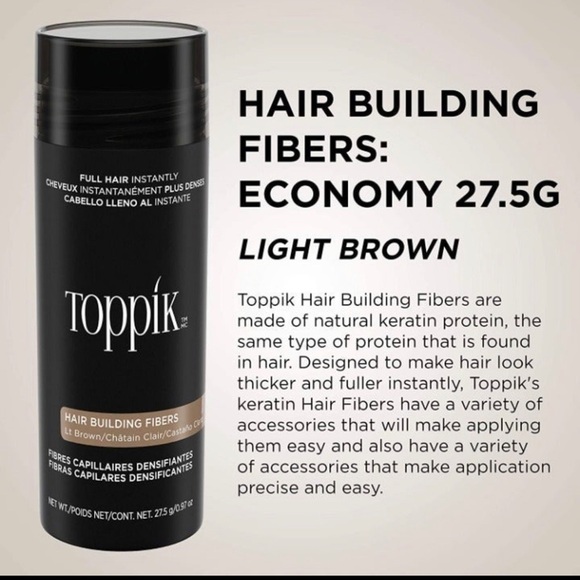 Toppik light brown 27.5 oz hair building fibers for fuller look *4 - Picture 2 of 7